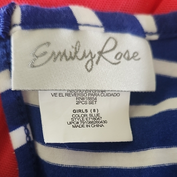 Emily Rose Girls Rainbow Tutu Dress Size 8 Flower Appliqué Striped Bodice - Picture 6 of 8